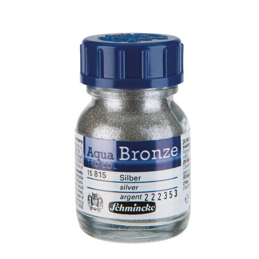 Schmincke Aqua Bronze Sulu Boya Yaldız Pigment 20 ml 815 Silver - 1