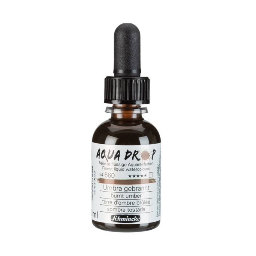 Schmincke Aqua Drop Liquid Watercolour Burnt Umber 30 ml - 1