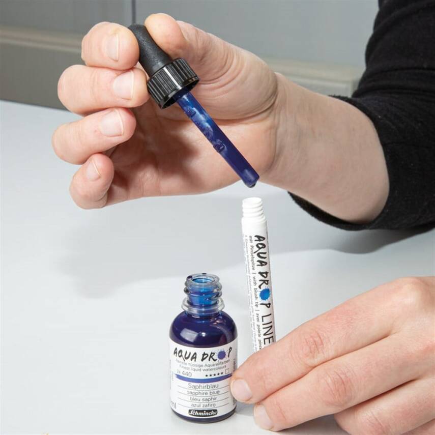 Schmincke Aqua Drop Sıvı Suluboya Fırça Uç Doldurulabilir Kalem - 4