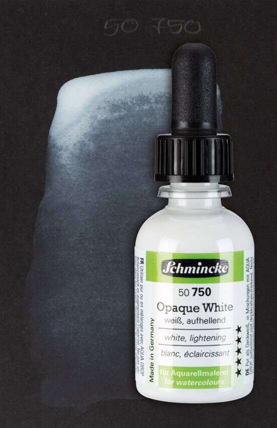 Schmincke Aqua Drop Sıvı Suluboya 30 ml 750 Opaque White  - 1