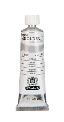 Schmincke Artist Aqua Linol Paint Silver 35 ml