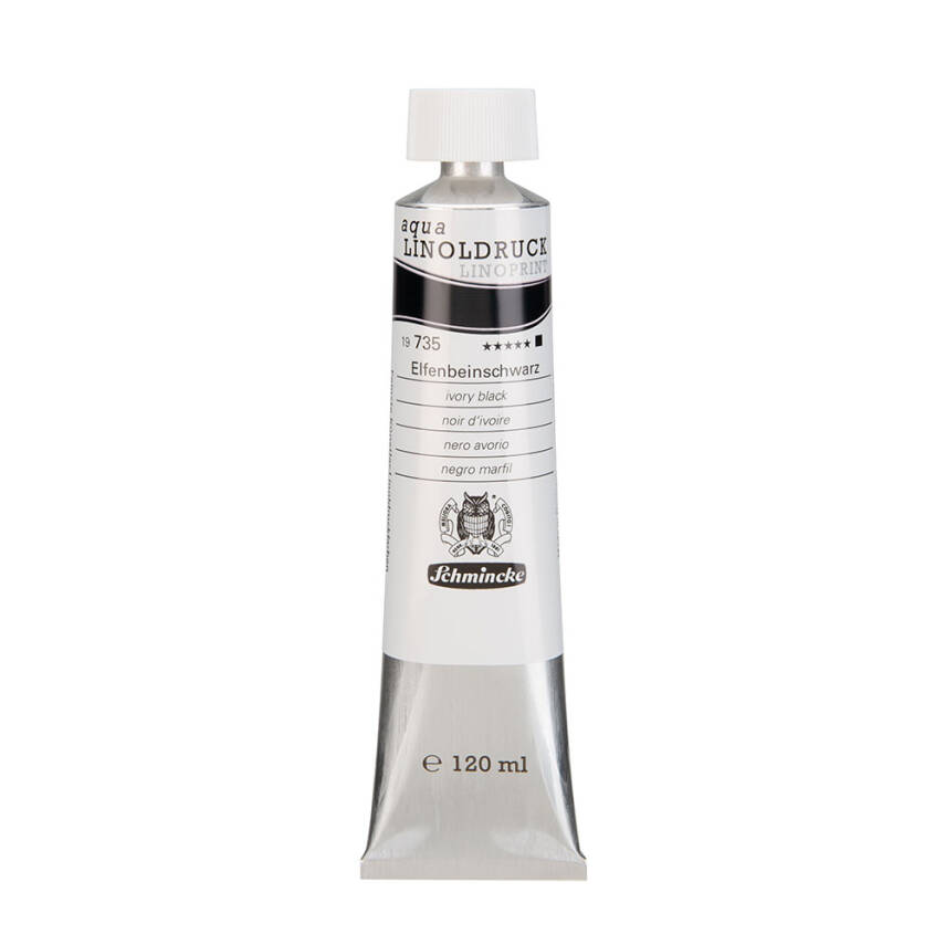 Schmincke Artist Aqua Linol Paint İvory Black 120 ml - 1
