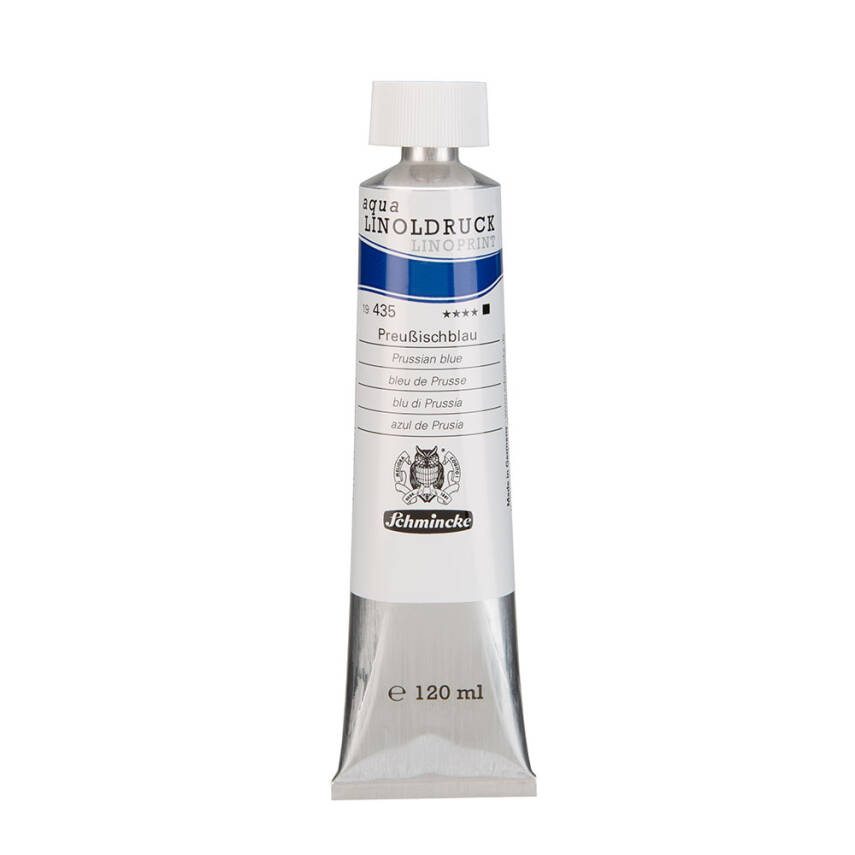Schmincke Artist Aqua Linol Paint Prussian Blue 120 ml - 1
