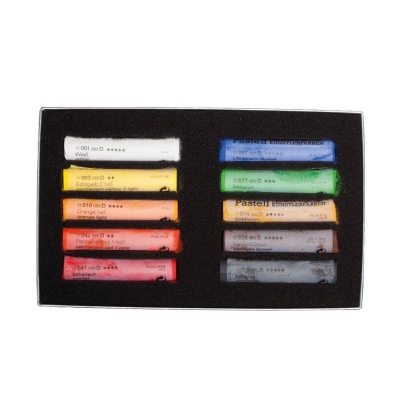 Schmincke Artist Soft Pastel Cardboard Box Pastel Set, 10 General Purpose Colors 77210 - 2