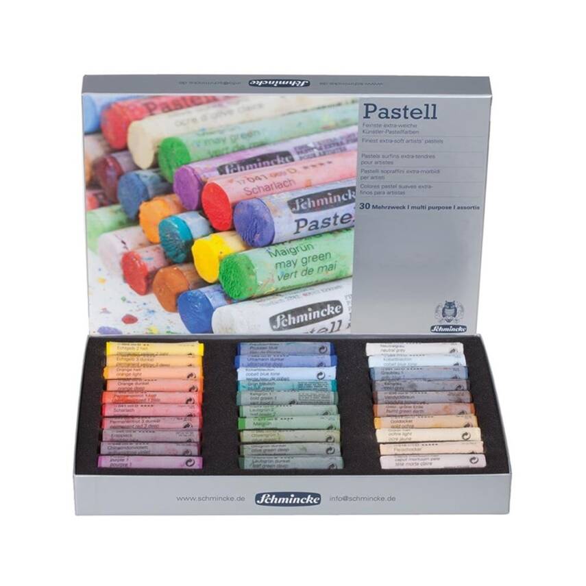 Schmincke Artist Soft Pastel Cardboard Box Pastel Set 30 General Purpose Colors 77230 - 3