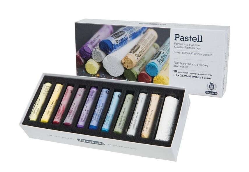Schmincke Artist Soft Pastel Karton Kutulu Pastel Boya Seti Genel Amaçlı 10 Renk + 1 XL White 77751 - 1