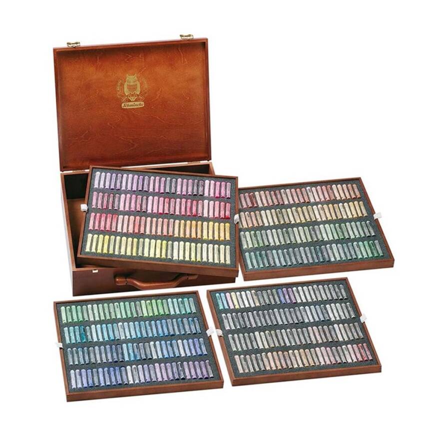 Schmincke Artist Soft Pastel Set in Wooden Box, 400 General Purpose Colors 77400 - 1