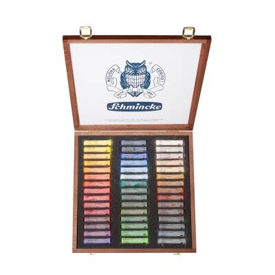 Schmincke Artist Soft Pastel Set in Wooden Box, 45 General Purpose Colors 77245 - 1