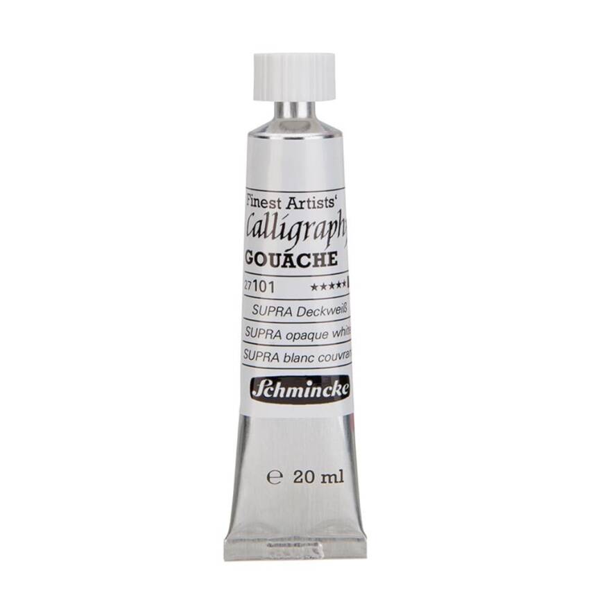 Schmincke Calligraphy Artist Gouache 20 ml Tube 101 Supra Opaque White - 3