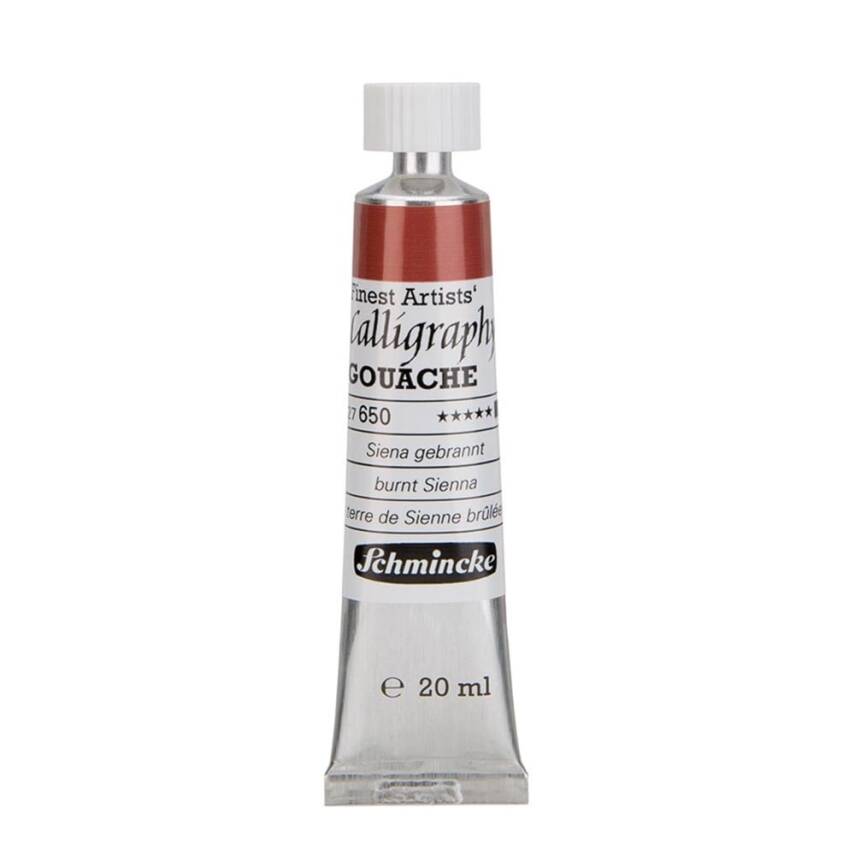 Schmincke Calligraphy Artist Gouache 20 ml Tube 650 Burnt Sienna - 3
