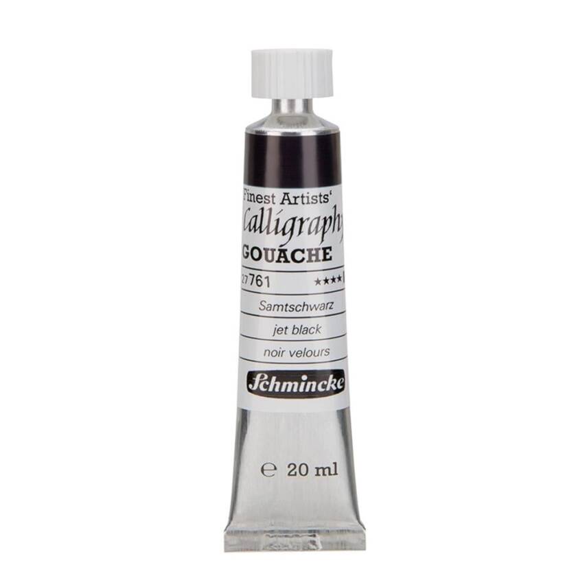 Schmincke Calligraphy Artist Gouache 20 ml Tube 761 Jet Black - 3