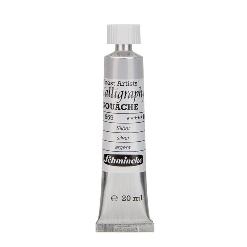 Schmincke Calligraphy Artist Gouache Paint 20 ml Tube 869 Silver - 1