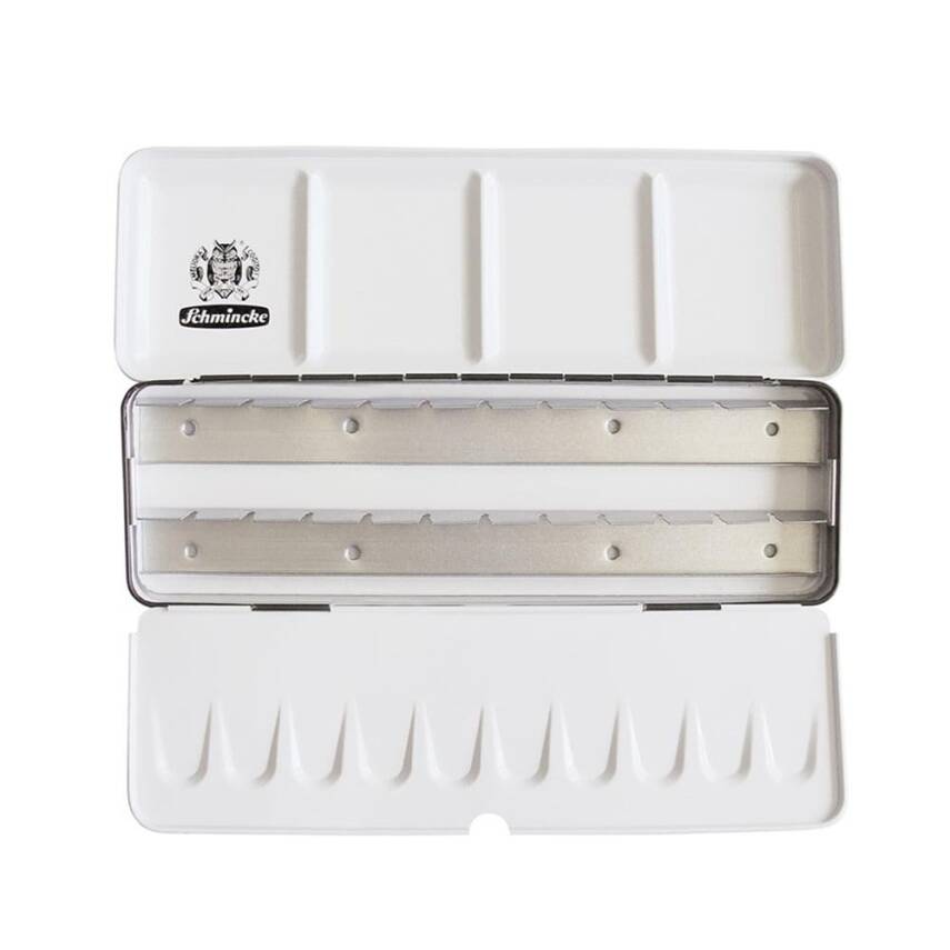 Schmincke Empty Metal Watercolor Tablet Box 12 x Full Pan or 24 x Half Pan 74924 - 1
