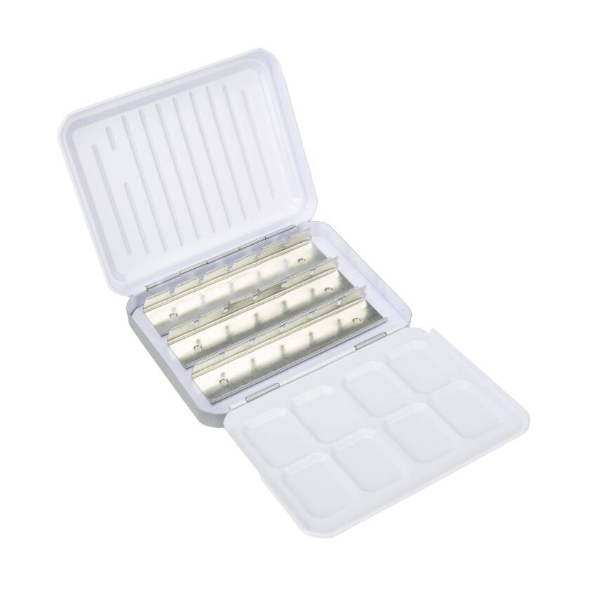 Schmincke Empty Metal Watercolour Tablet Box Silver Lid 18 Half Pan 74953 - 1