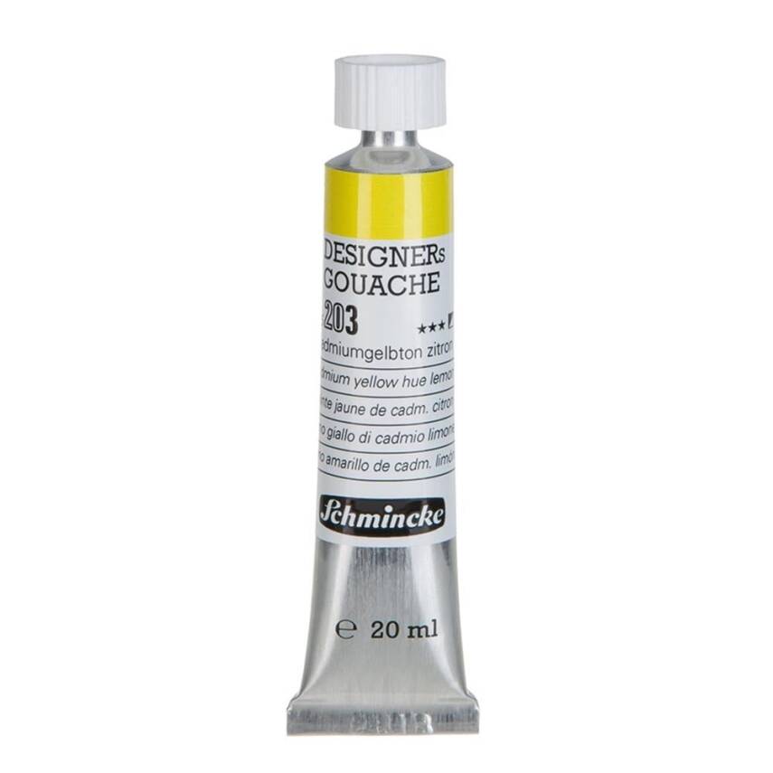 Schmincke Hks Designers' Gouache 20 ml Tube 203 Cadmium Yellow Lemon - 3