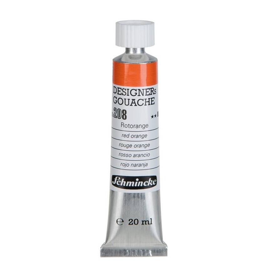 Schmincke Hks Designers' Gouache 20 ml Tube 208 Red Orange - 3