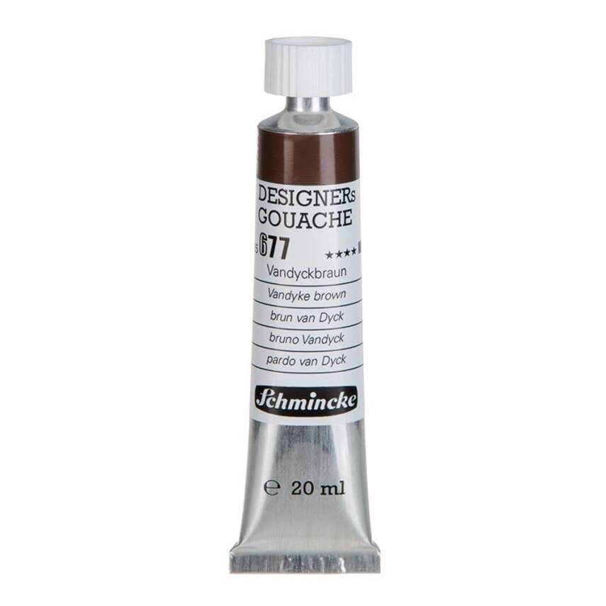 Schmincke Hks Designers' Gouache 20 ml Tube 677 Vandyke Brown - 1
