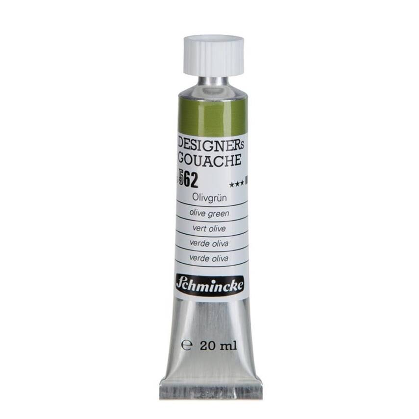 Schmincke Hks Designers' Gouache Paint 20 ml Tube 562 Olive Green - 3
