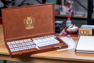 Schmincke Horadam Aquarell Ahşap Kutu Artist Sulu Boya Seti 48 X Tam Tablet 74348 - 4