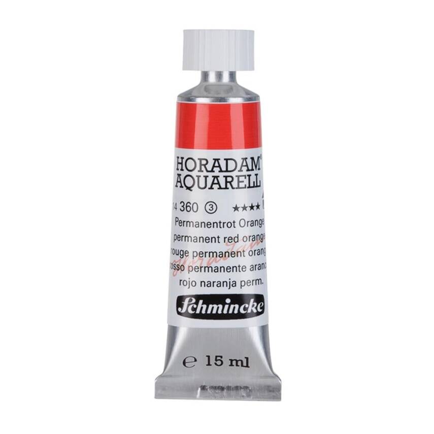 Schmincke Horadam Aquarell Artist Sulu Boya 15 ml 360 Permanent Red Orange Seri 3 - 1