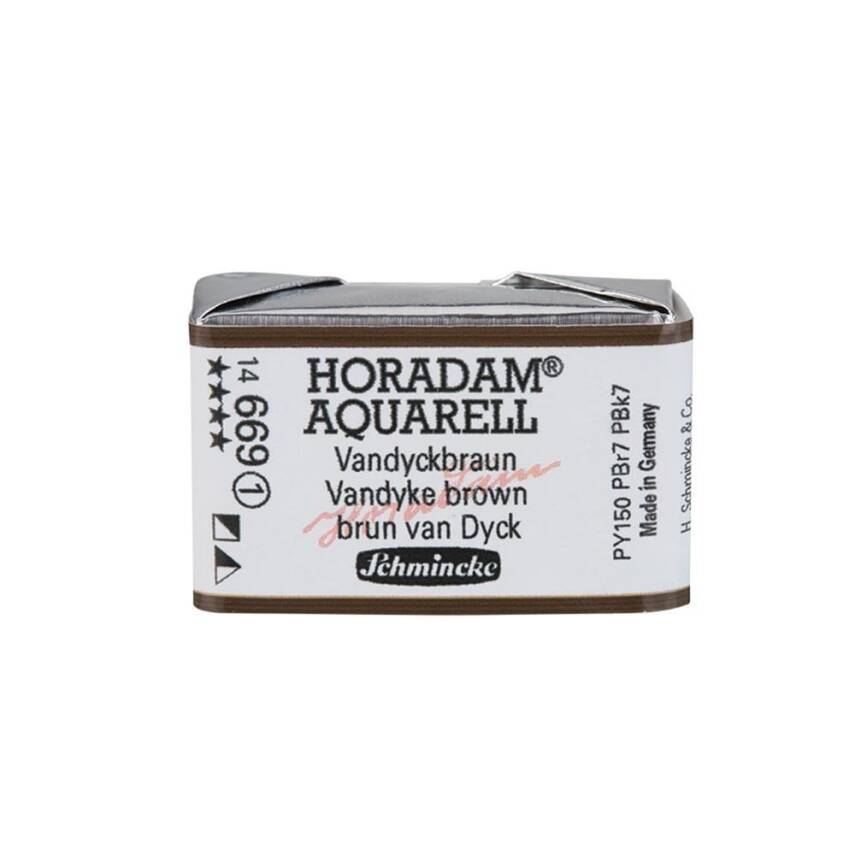 Schmincke Horadam Aquarell Artist Sulu Boya Tam Tablet 669 Vandyke Brown Seri 1 - 1