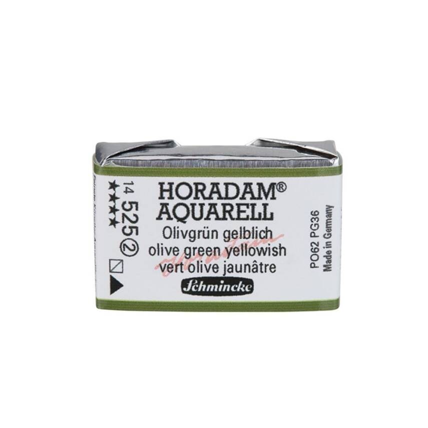 Schmincke Horadam Aquarell Artist Sulu Boya Tam Tablet 525 Olive Green Yellowish Seri 2 - 1