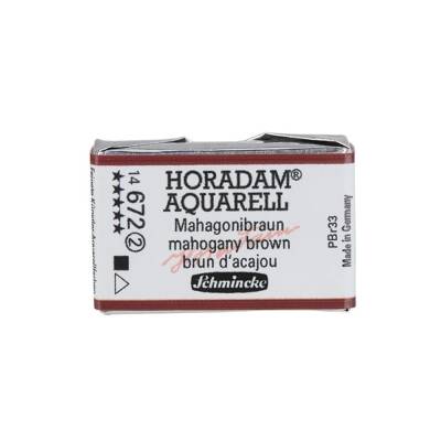 Schmincke Horadam Aquarell Artist Sulu Boya Tam Tablet 672 Mahogany Brown Seri 2
