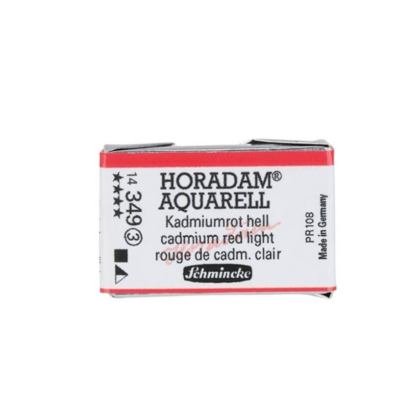 Schmincke Horadam Aquarell Artist Sulu Boya Tam Tablet 349 Cadmium Red Light Seri 3 - 1