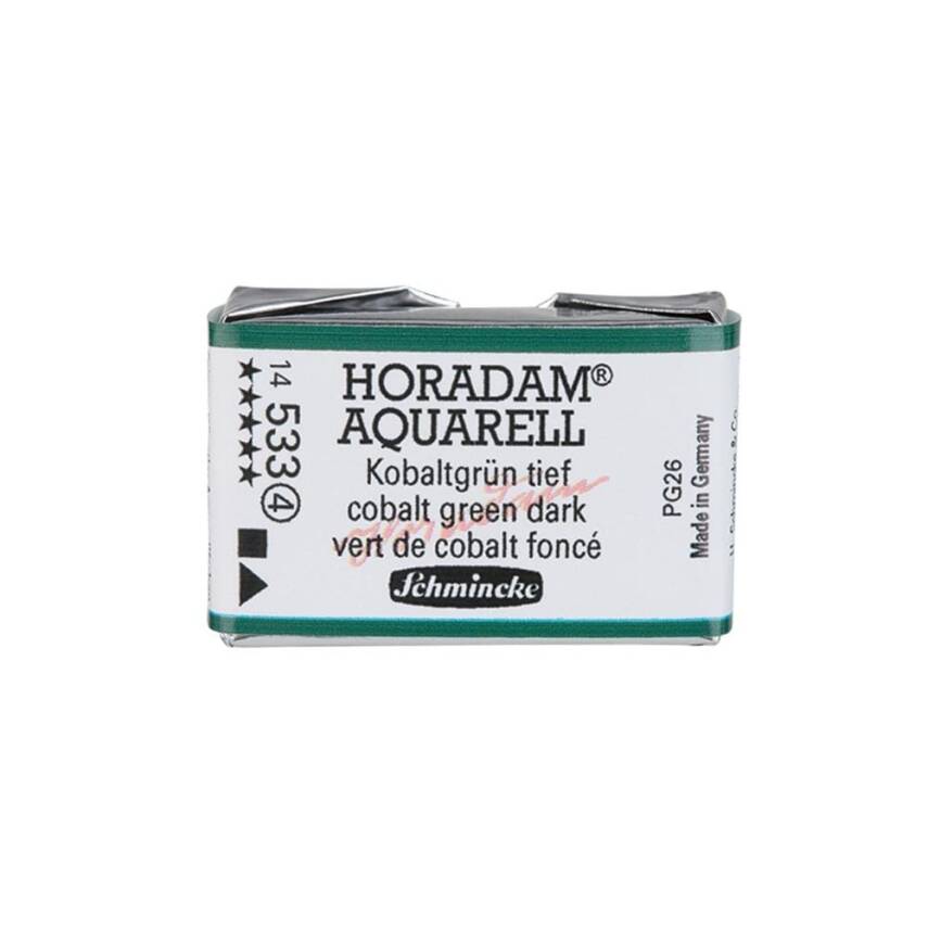 Schmincke Horadam Aquarell Artist Sulu Boya Tam Tablet 533 Cobalt Green Dark Seri 4 - 1