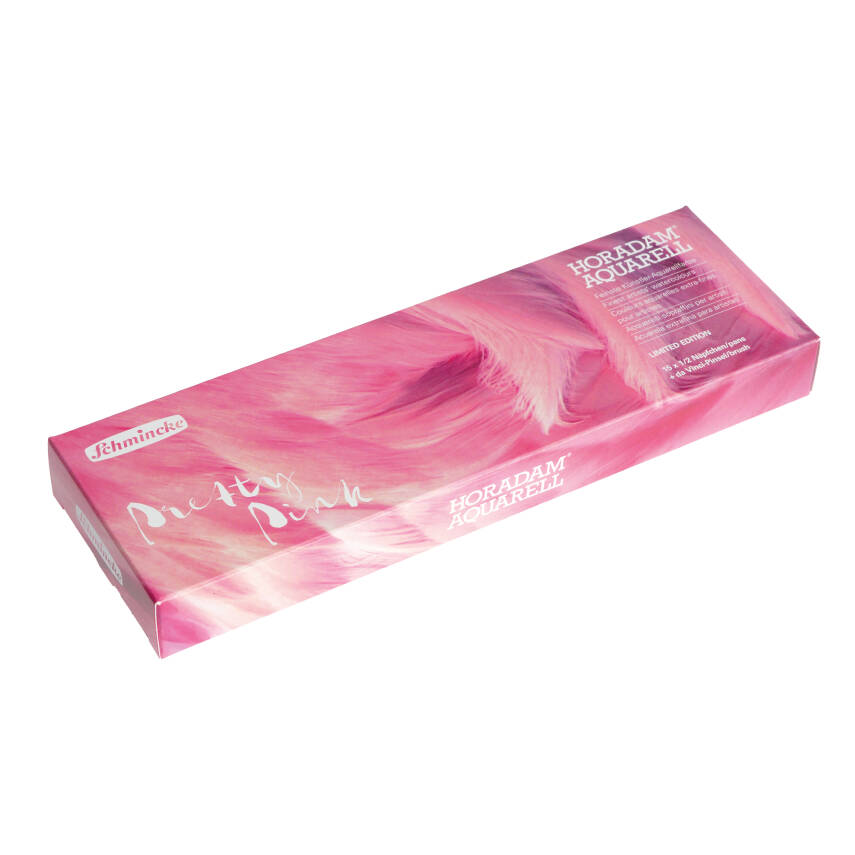 Schmincke Horadam Aquarell Artist Suluboya Seti 12 x Yarım Tablet Özel Renk Pretty Pink Da Vinci Fırça Hediyeli - 1