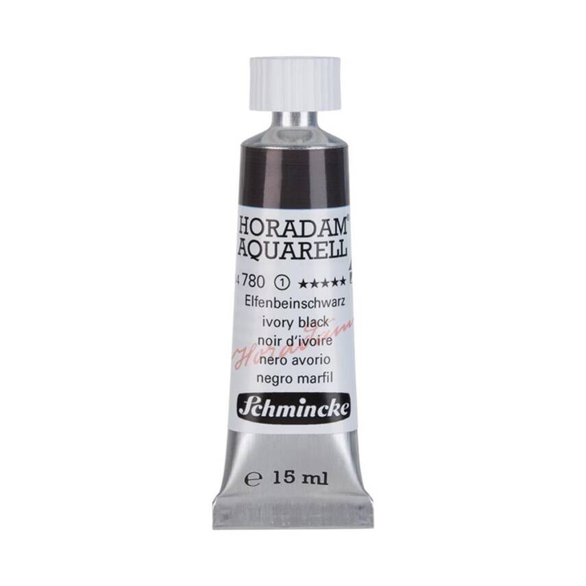 Schmincke Horadam Aquarell Artist Watercolor 15 ml Tube Series 1 780 Ivory Black - 1