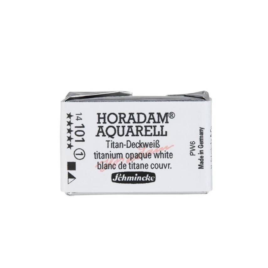Schmincke Horadam Aquarell Artist Watercolor Full Pan Series 1 101 Titanium Opaque White - 1
