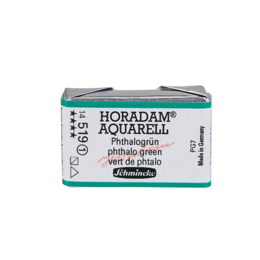 Schmincke Horadam Aquarell Artist Watercolor Full Pan Series 1 519 Phthalo Green - 1