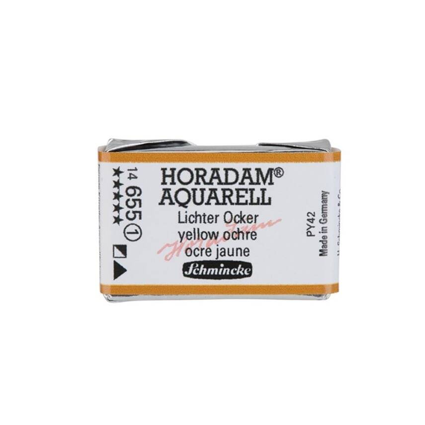 Schmincke Horadam Aquarell Artist Watercolor Full Pan Series 1 655 Yellow Ocher - 1
