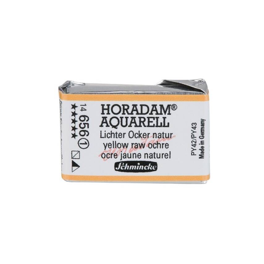 Schmincke Horadam Aquarell Artist Watercolor Full Pan Series 1 656 Yellow Raw Ocher - 1