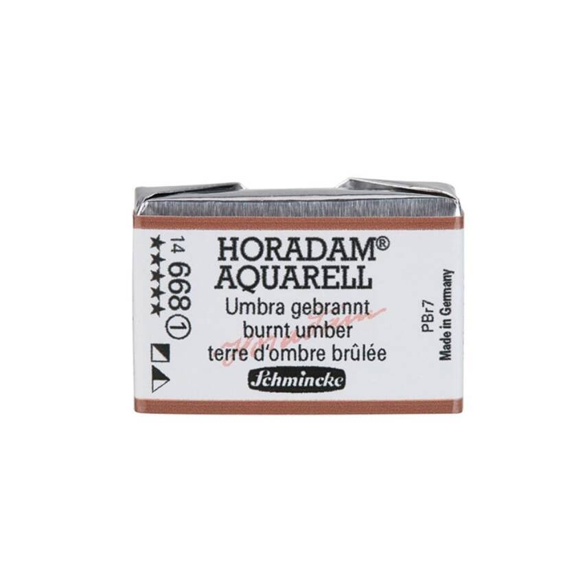 Schmincke Horadam Aquarell Artist Watercolor Full Pan Series 1 668 Burnt Umber - 1