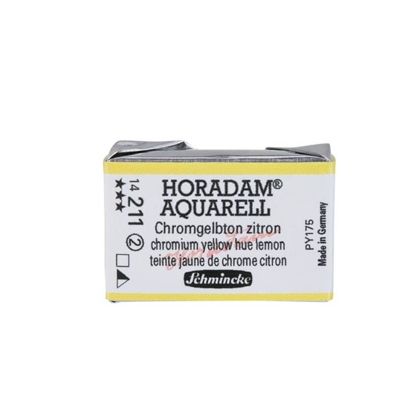 Schmincke Horadam Aquarell Artist Watercolor Full Pan Series 2 211 Chrome Yellow Lemon No Lead - 1