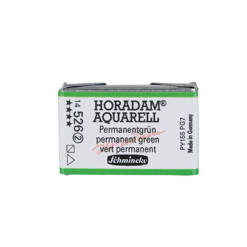 Schmincke Horadam Aquarell Artist Watercolor Full Pan Series 2 526 Permanent Green - 1