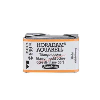 Schmincke Horadam Aquarell Artist Watercolor Full Pan Series 2 659 Titanium Gold Ocher