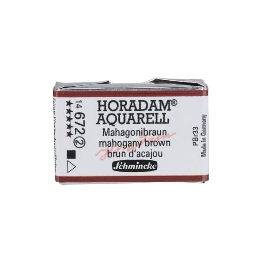 Schmincke Horadam Aquarell Artist Watercolor Full Pan Series 2 672 Mahogany Brown - 1