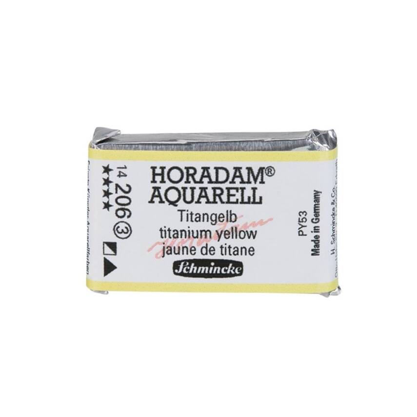 Schmincke Horadam Aquarell Artist Watercolor Full Pan Series 3 206 Titanium Yellow - 1