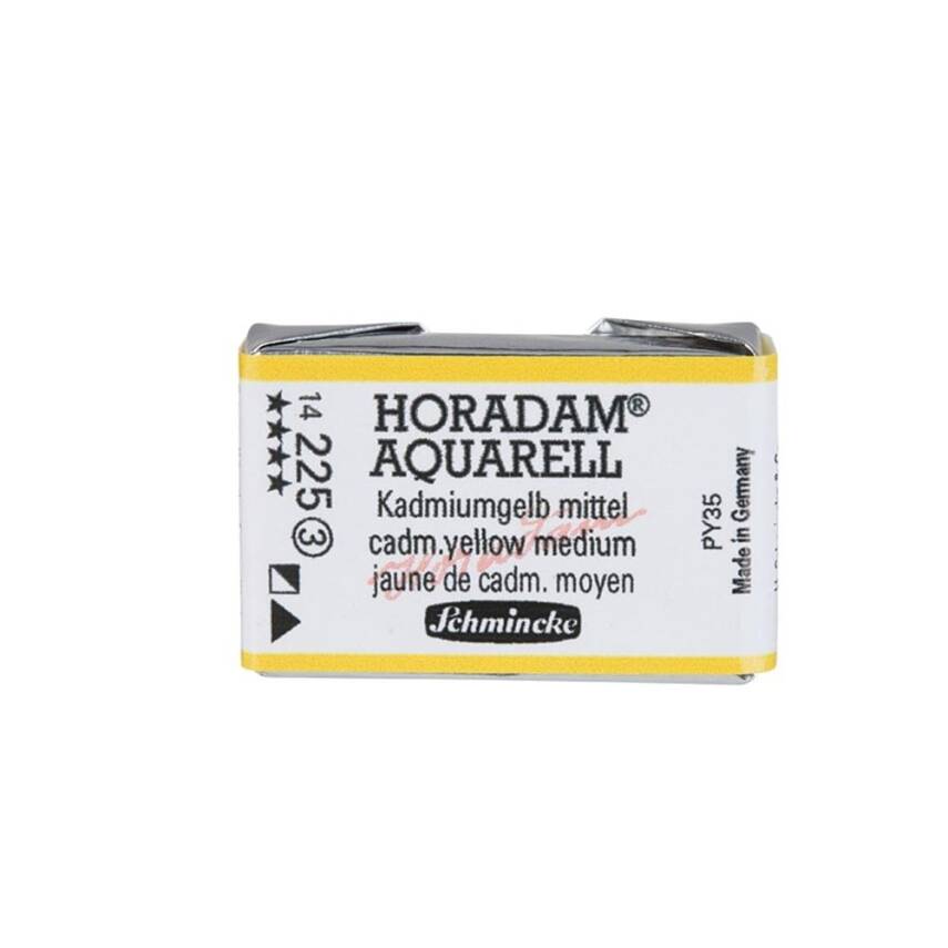 Schmincke Horadam Aquarell Artist Watercolor Full Pan Series 3 225 Cadmium Yellow Middle - 1