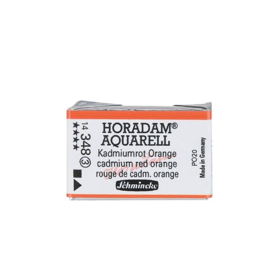 Schmincke Horadam Aquarell Artist Watercolor Full Pan Series 3 348 Cadmium Red Orange - 1