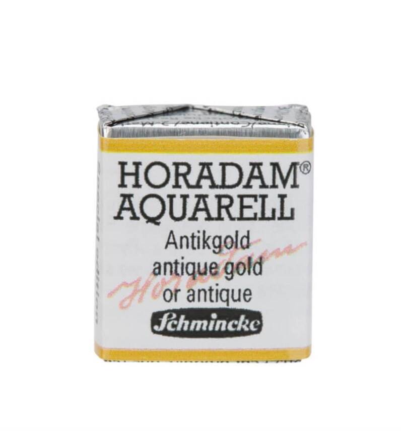 Schmincke Horadam Aquarell Gilding Watercolour Half Pan 898 Antique Gold - 1