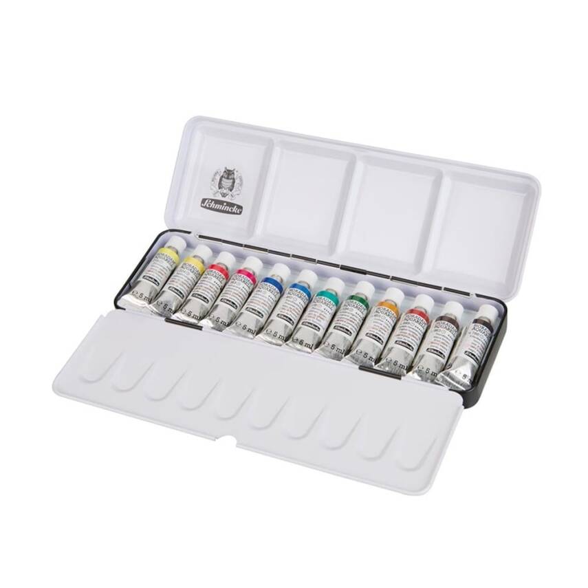 Schmincke Horadam Aquarell Metal Box Pocket Artist Watercolor Set 12 X 5 ml Tube 74112 - 2