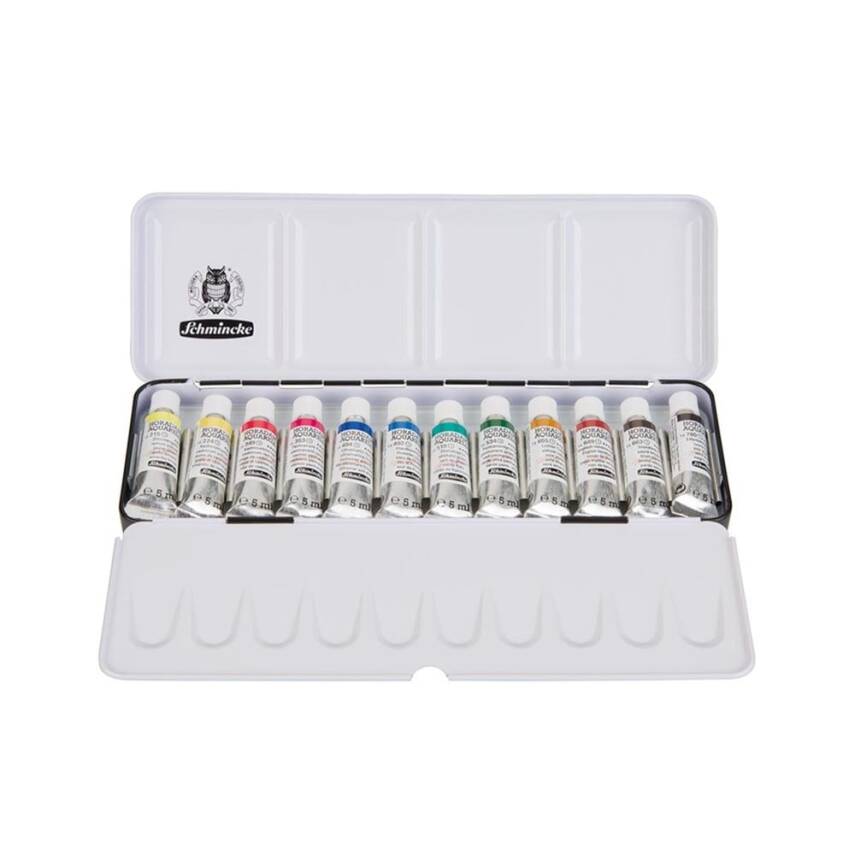Schmincke Horadam Aquarell Metal Box Pocket Artist Watercolor Set 12 X 5 ml Tube 74112 - 3