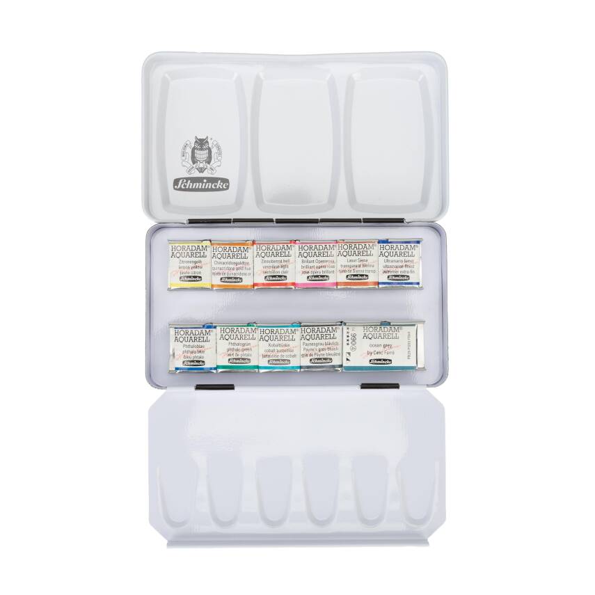 Schmincke Horadam Aquarell Suluboya Seti Special Edition Cesc Ferre Temel Renkleri 10 X Yarım Tablet 1 Tam Tablet 74654 - 2