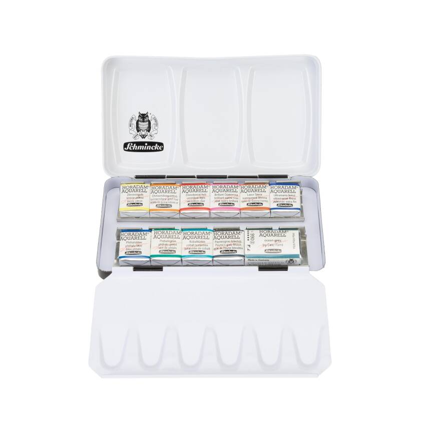 Schmincke Horadam Aquarell Suluboya Seti Special Edition Cesc Ferre Temel Renkleri 10 X Yarım Tablet 1 Tam Tablet 74654 - 3