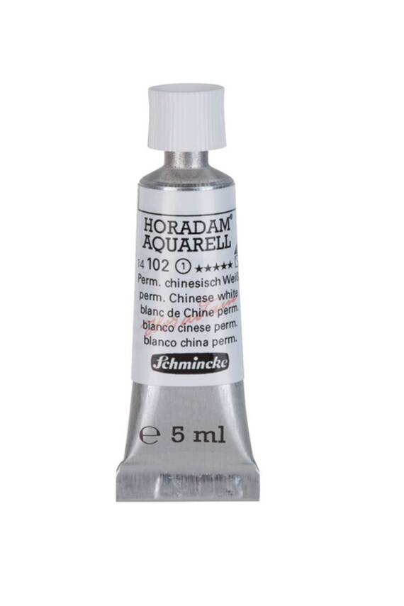 Schmincke Horadam Aquarell Watercolor 5 Ml Tube 102 Permanent Chinese White - 1