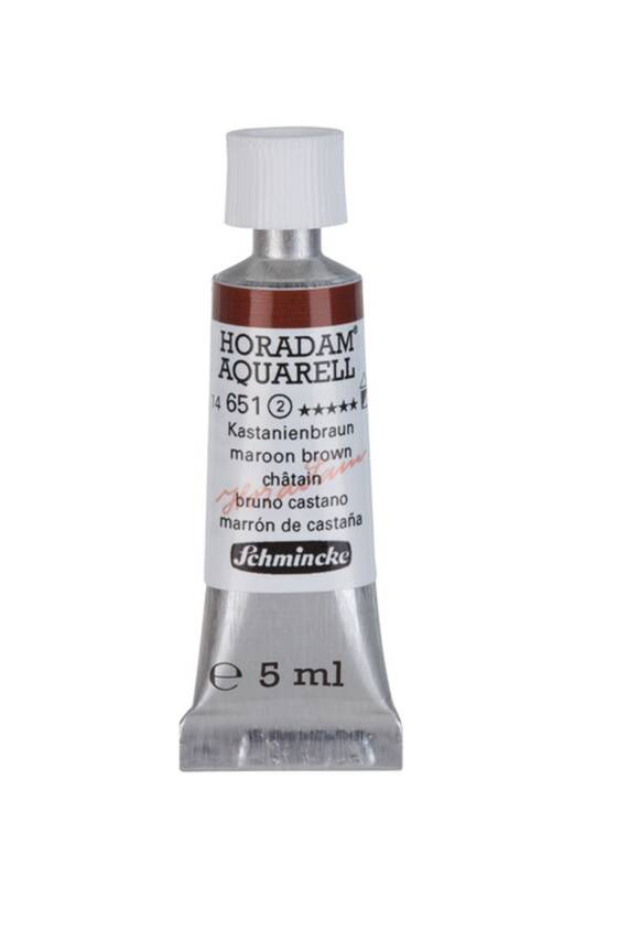 Schmincke Horadam Aquarell Watercolor 5 Ml Tube 651 Maroon Brown - 1